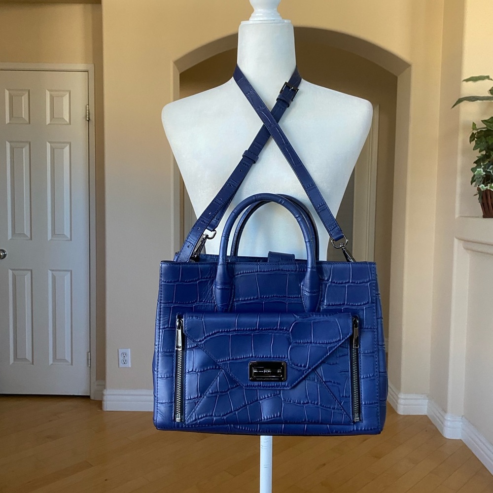 Diane Von Furstenberg Secret Agent Gallery 440 Croc-Embossed Shoulder Bag/Clutch